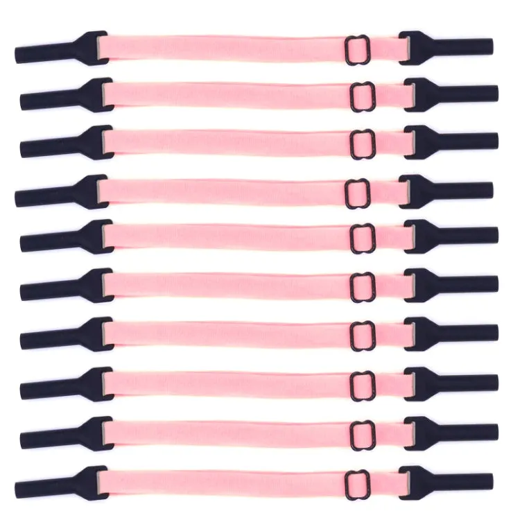 10pcs Short Style Glasses Non-Slip Rope Adjustable Elastic Sports Legs Anti-Drop Fixed Strap(Pink)