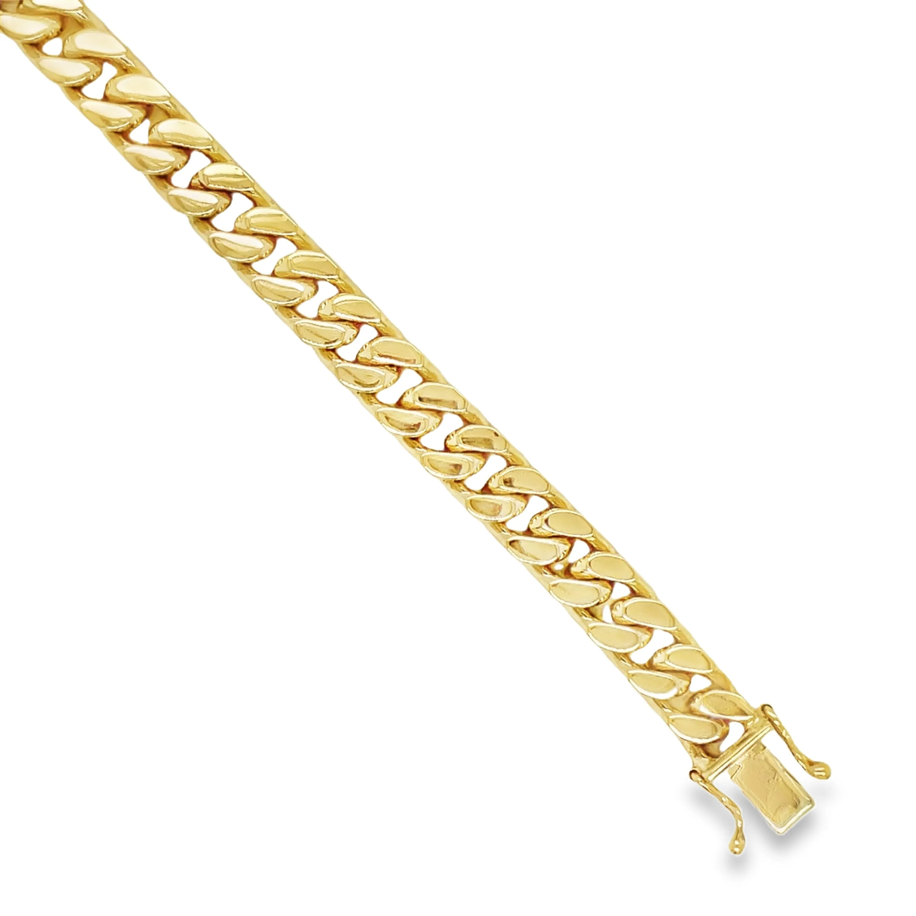 14K Cuban Curb Link Yellow Gold Bracelet 30.