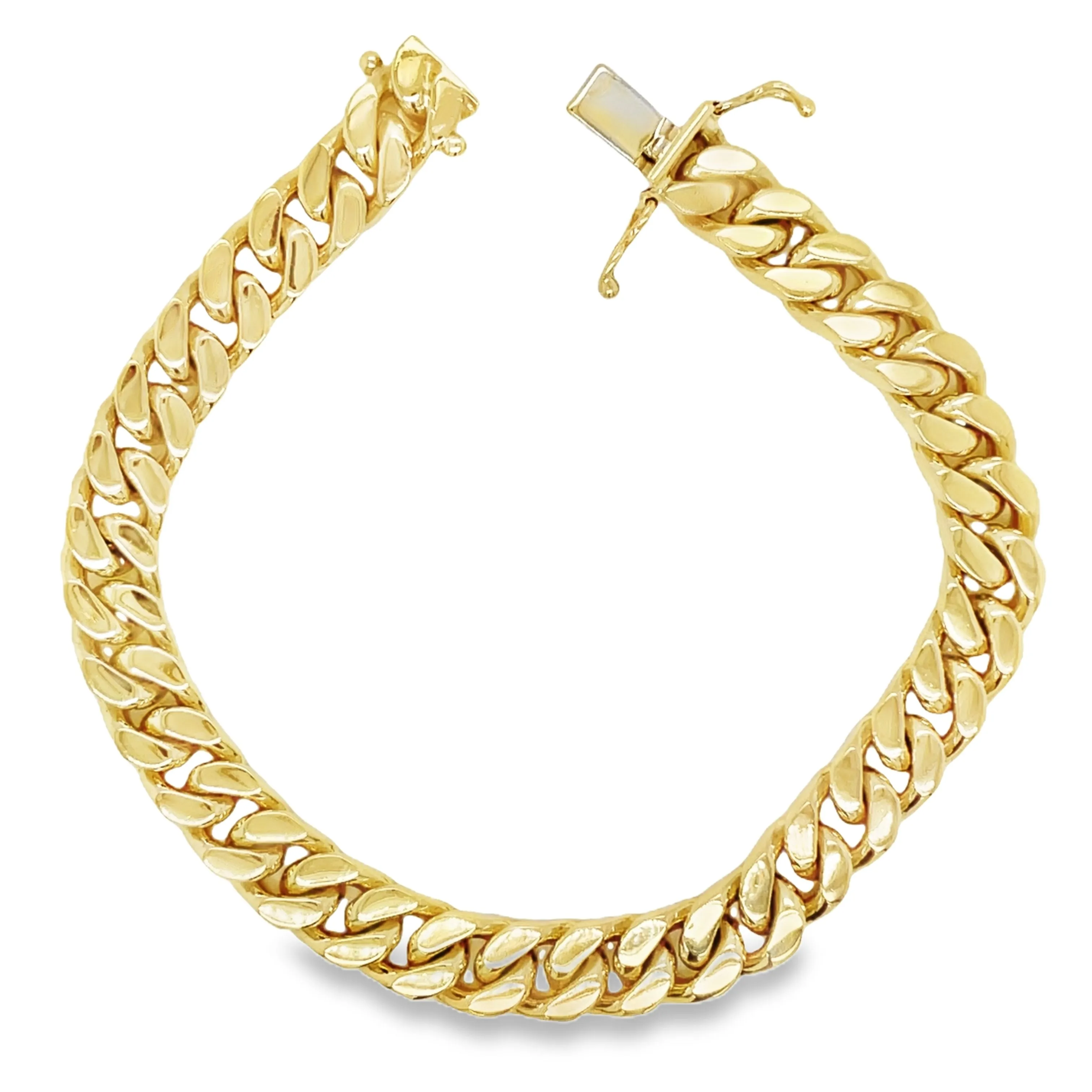 14K Cuban Curb Link Yellow Gold Bracelet 30.