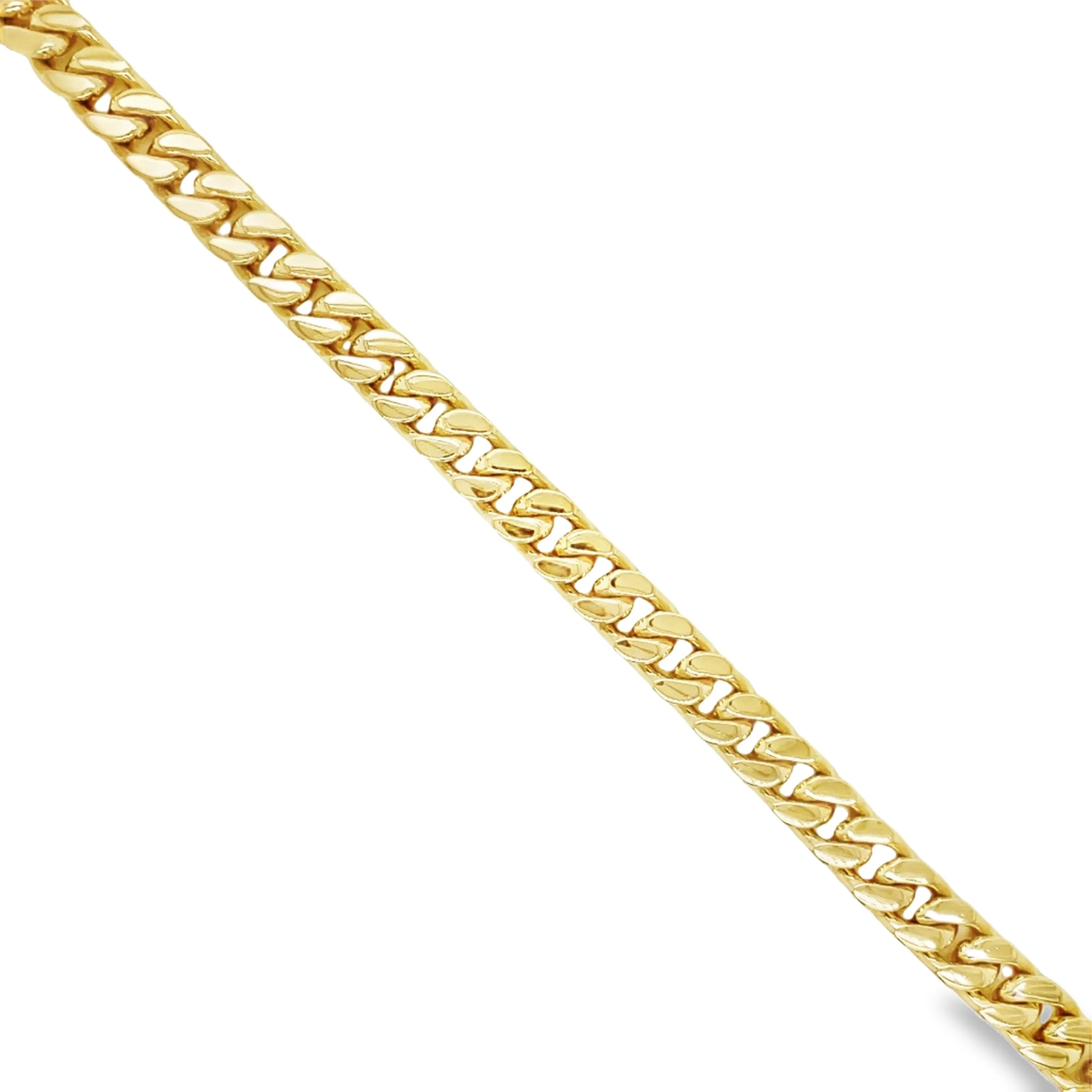14K Cuban Curb Link Yellow Gold Bracelet 30.