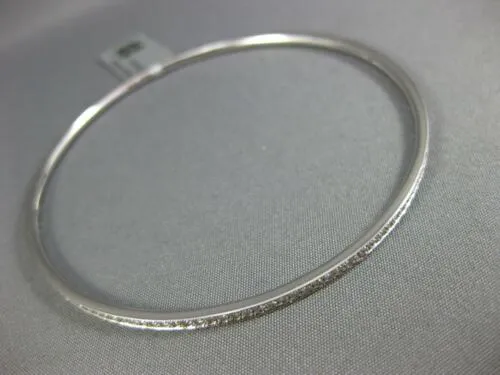 1.55CT DIAMOND 18K WHITE GOLD ROUND INFINITY MILGRAIN ETERNITY BANGLE BRACELET