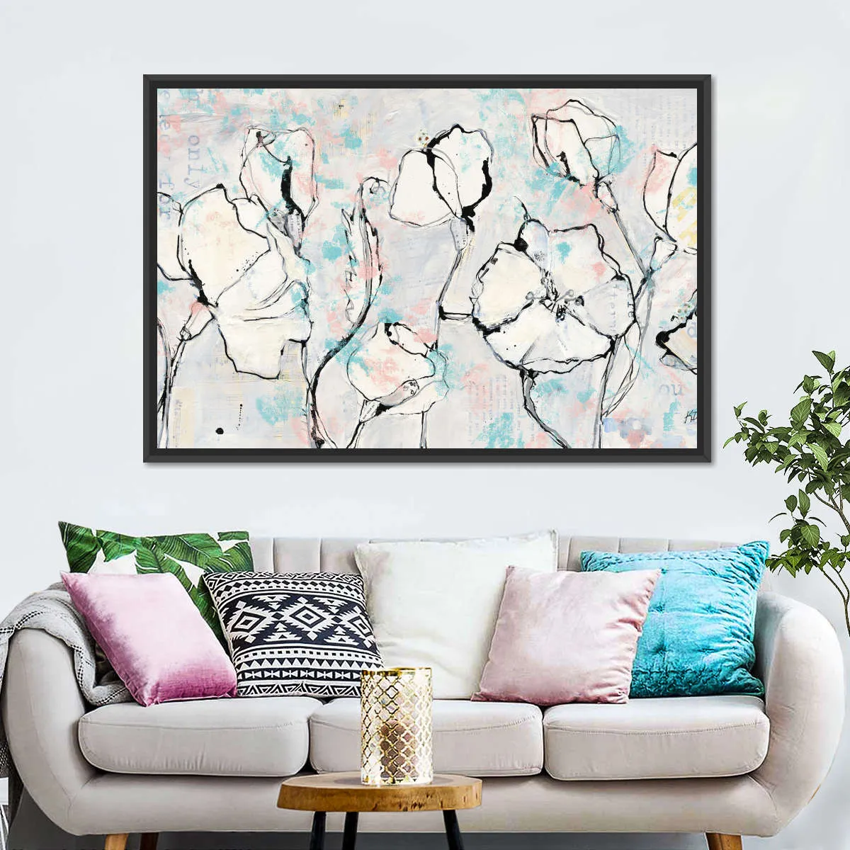 16 Again Blush Turquoise Wall Art