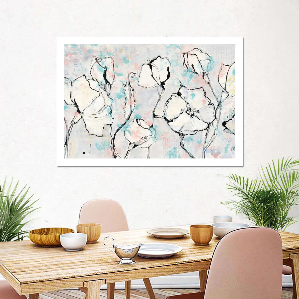 16 Again Blush Turquoise Wall Art
