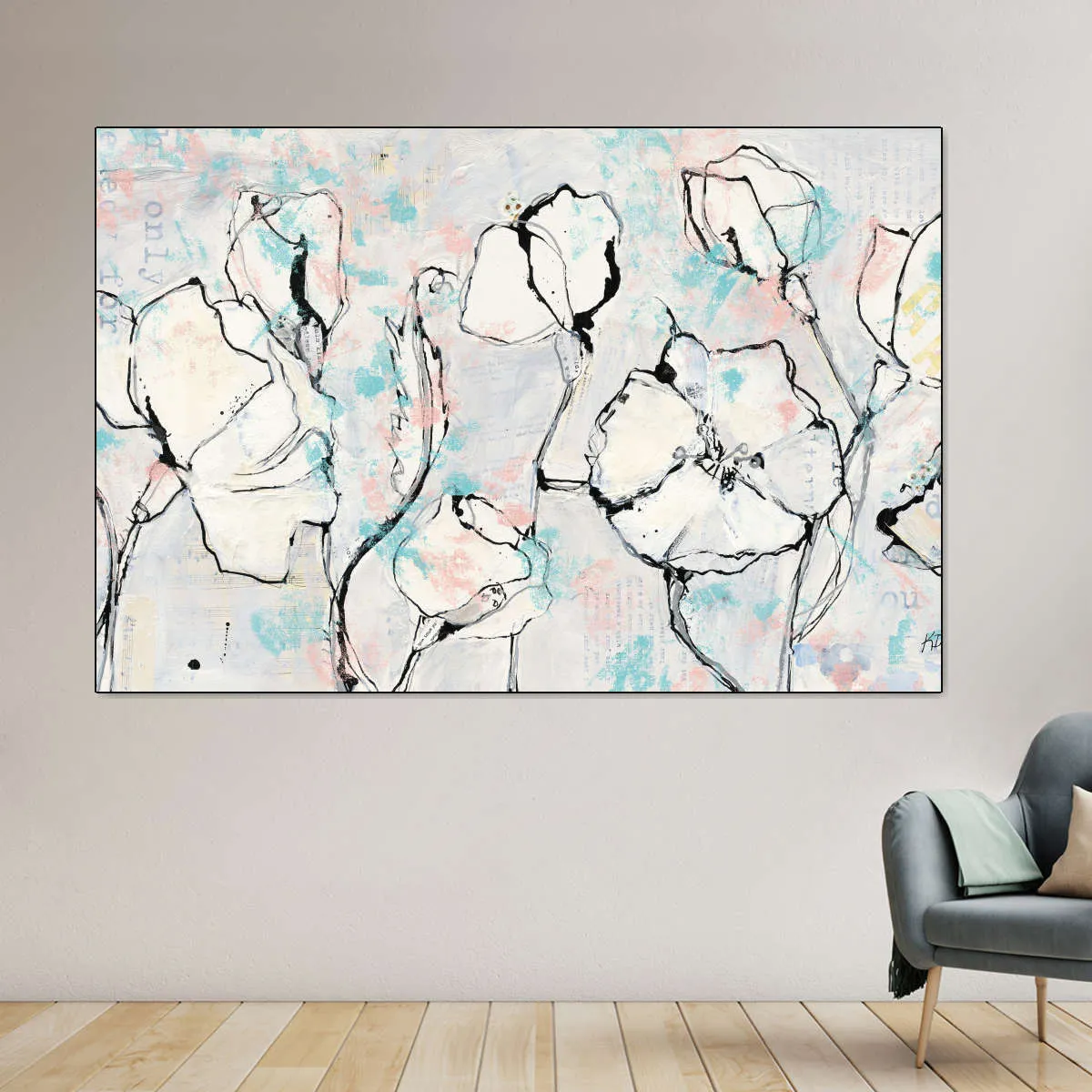 16 Again Blush Turquoise Wall Art