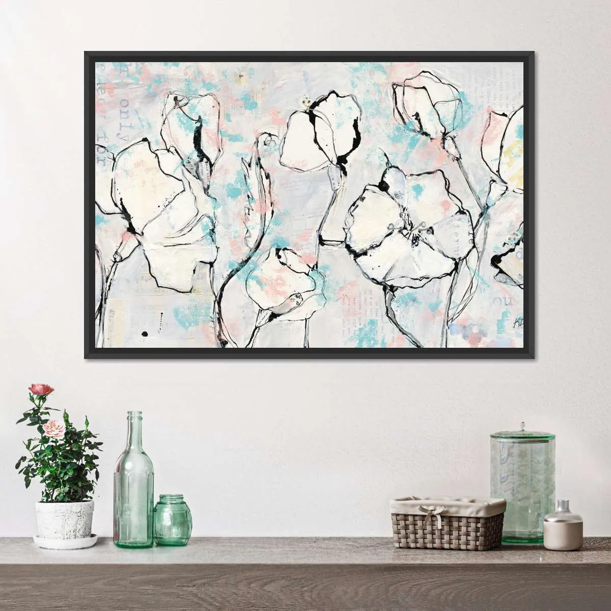 16 Again Blush Turquoise Wall Art