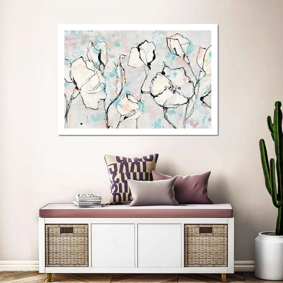16 Again Blush Turquoise Wall Art