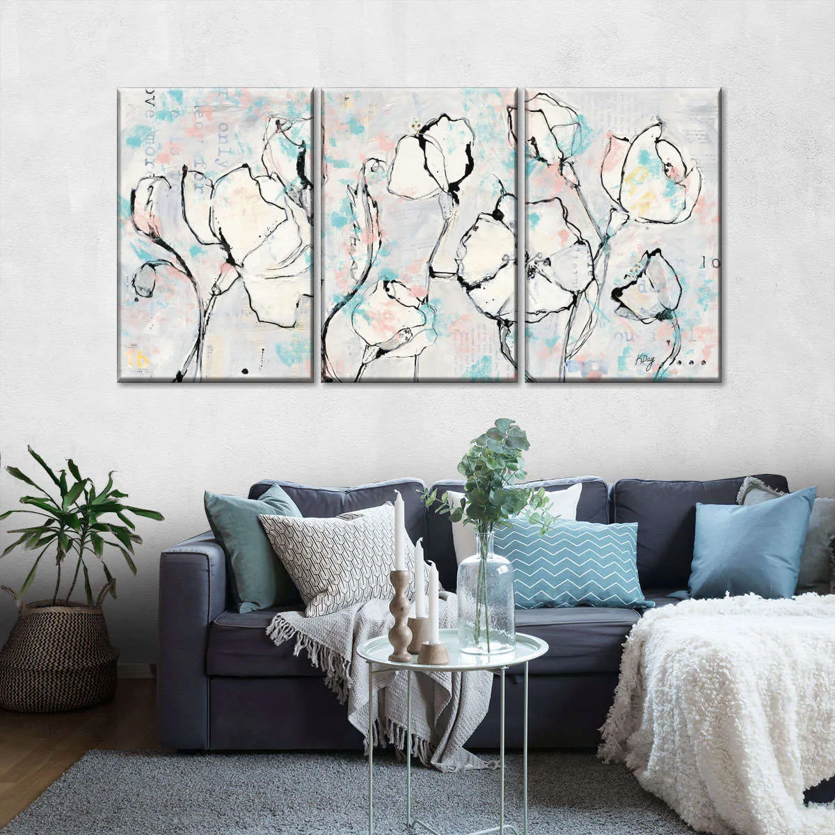 16 Again Blush Turquoise Wall Art