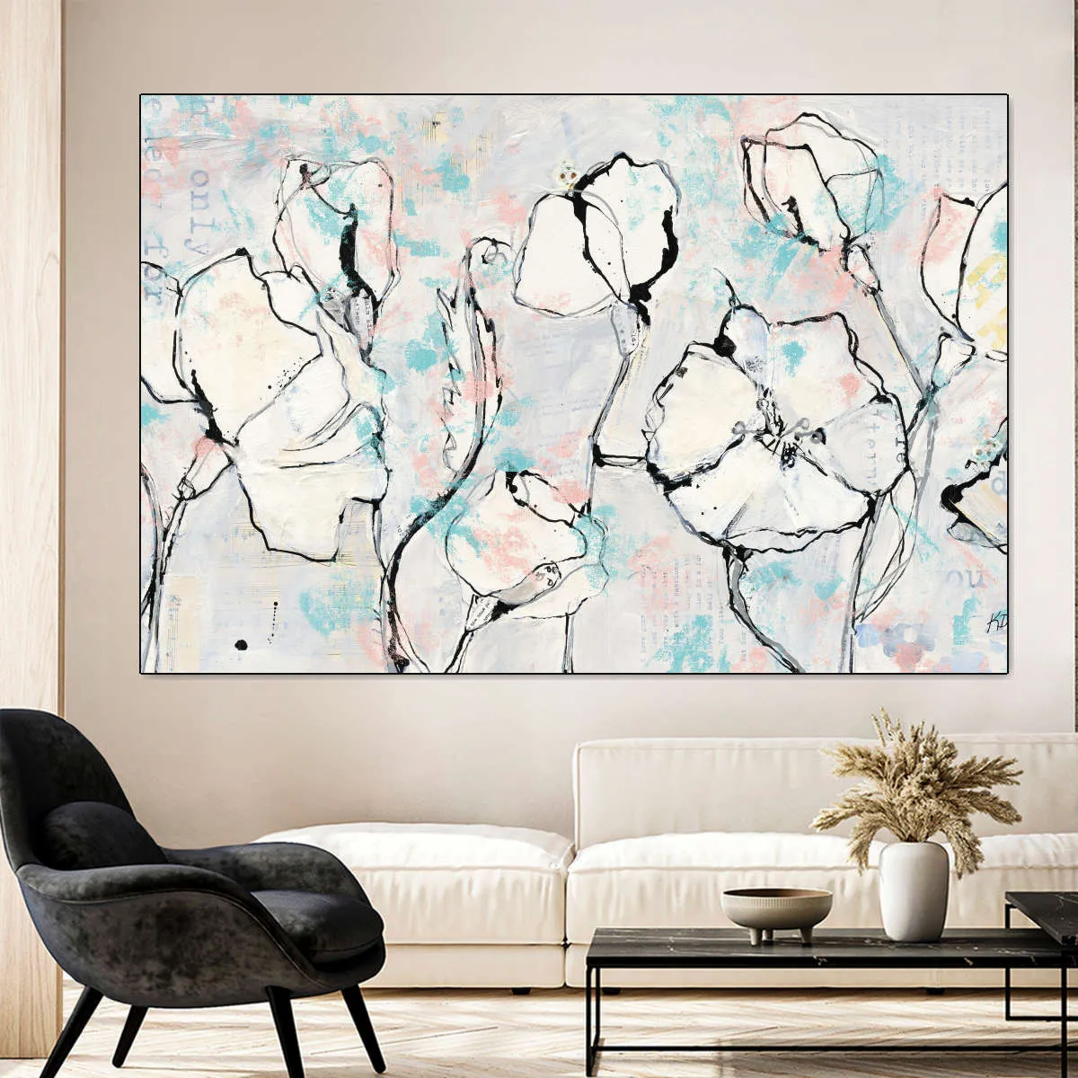 16 Again Blush Turquoise Wall Art
