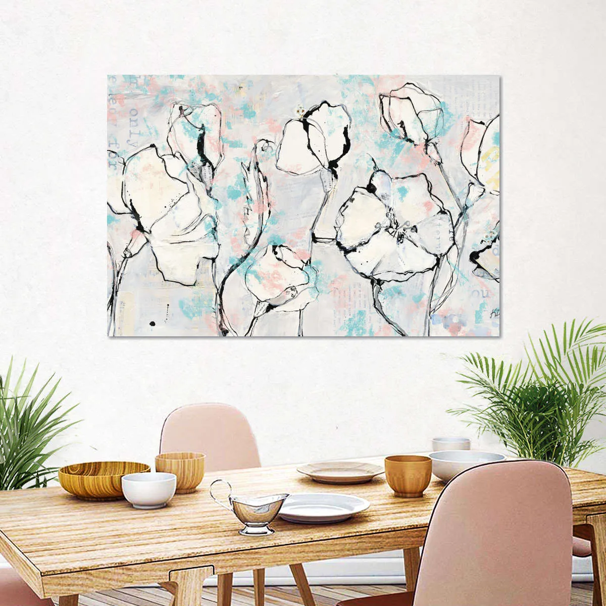 16 Again Blush Turquoise Wall Art