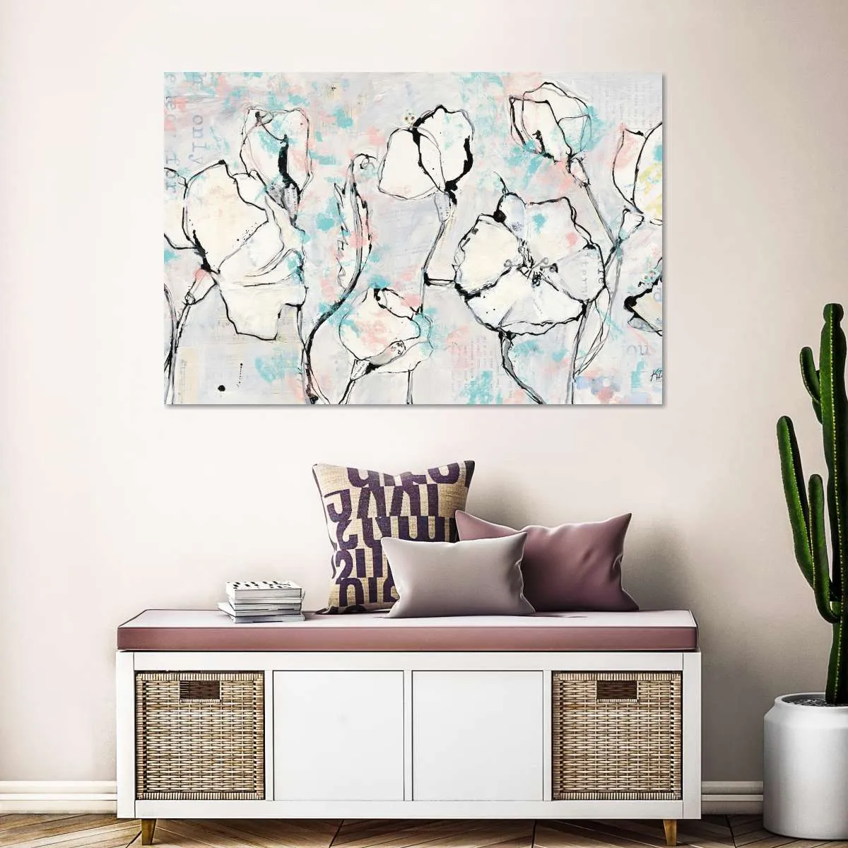 16 Again Blush Turquoise Wall Art