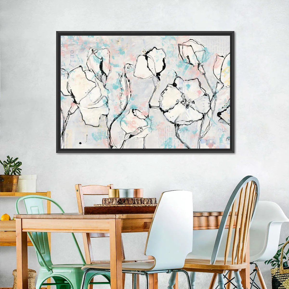 16 Again Blush Turquoise Wall Art