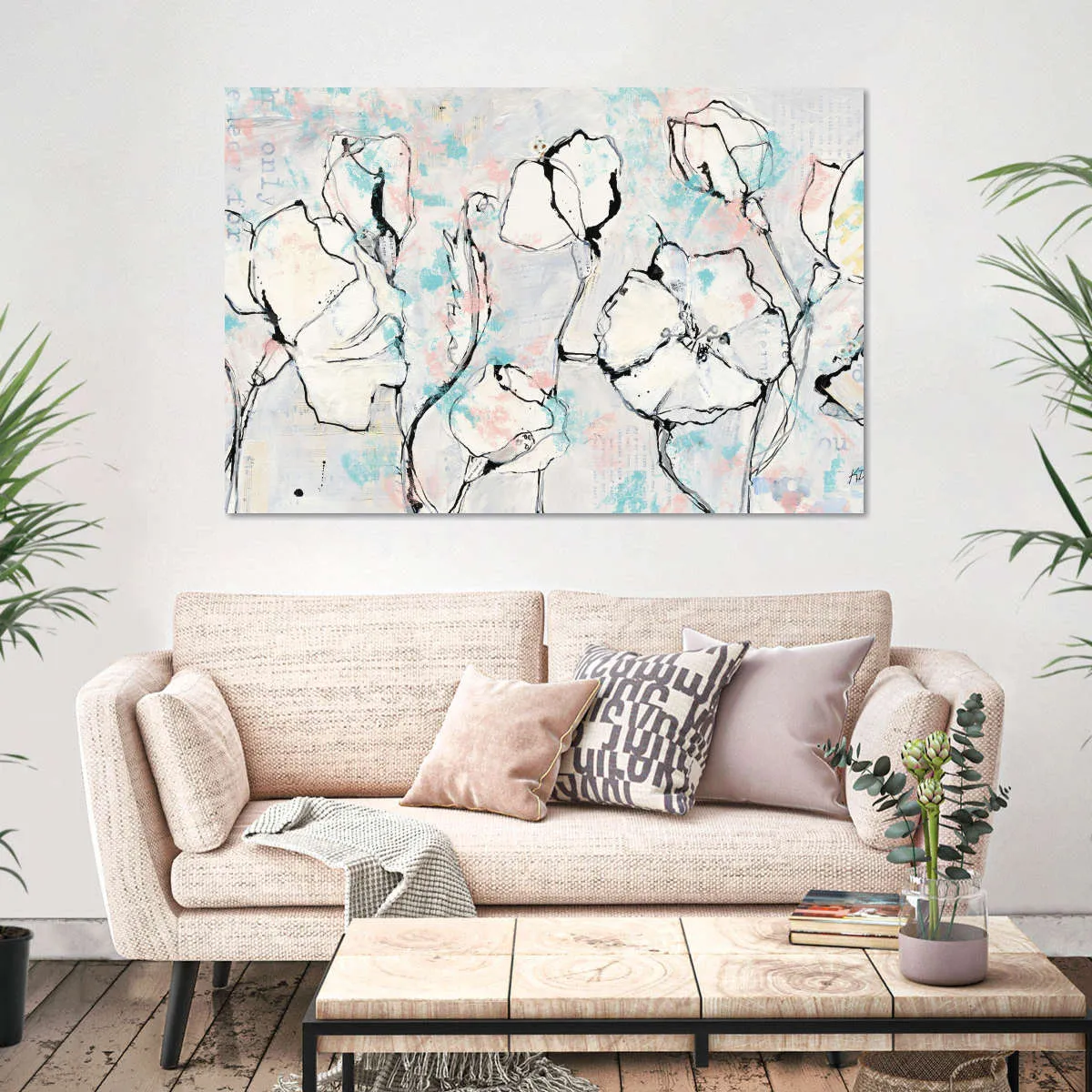 16 Again Blush Turquoise Wall Art