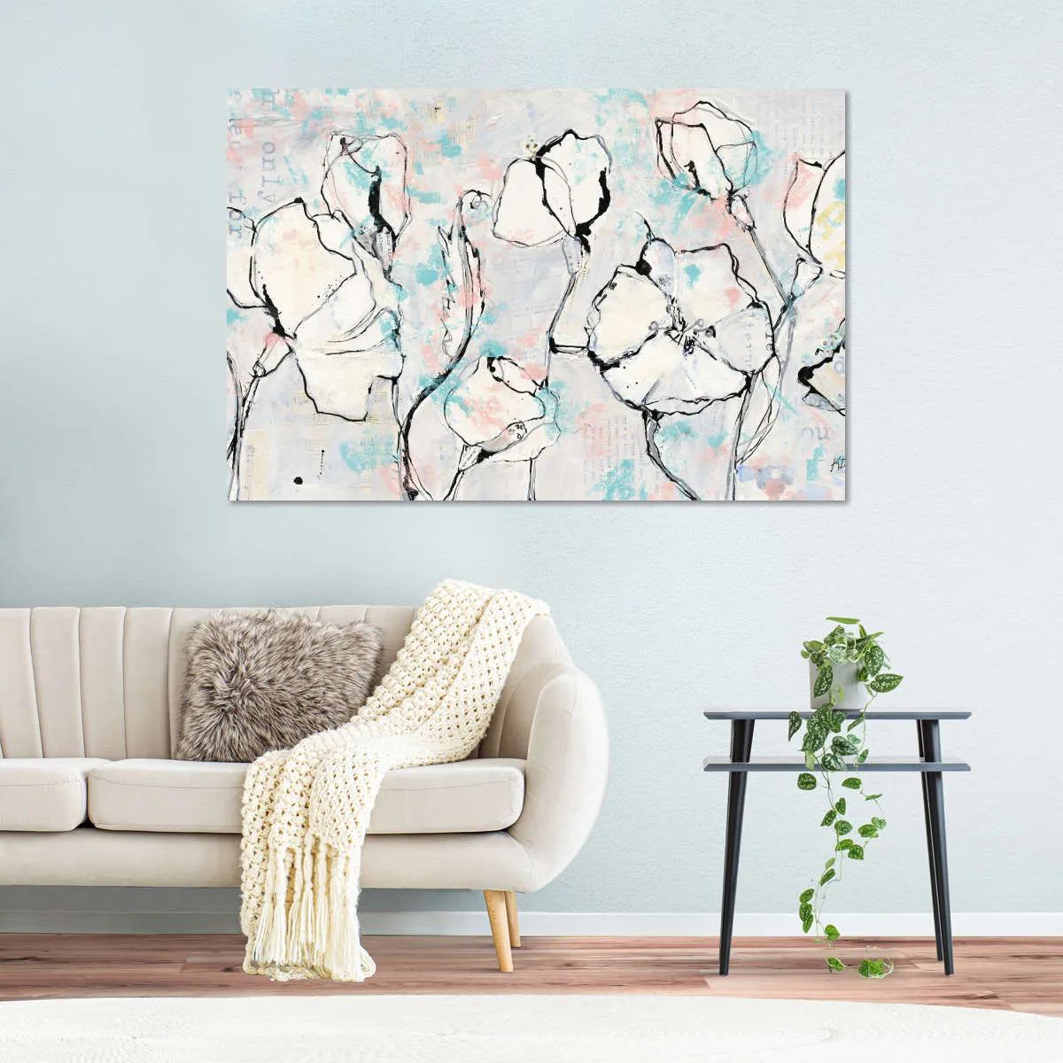 16 Again Blush Turquoise Wall Art