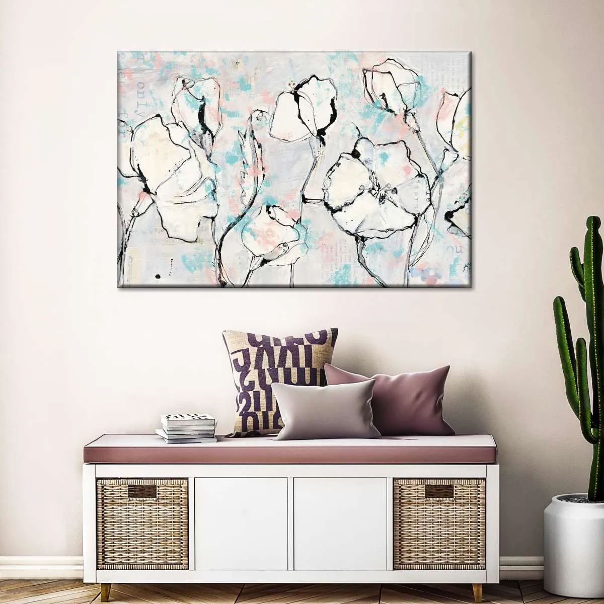16 Again Blush Turquoise Wall Art
