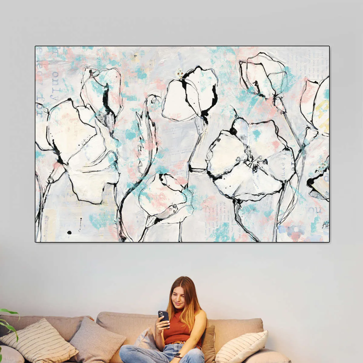 16 Again Blush Turquoise Wall Art