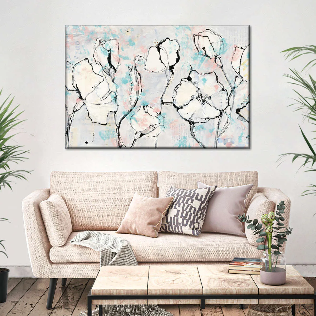 16 Again Blush Turquoise Wall Art