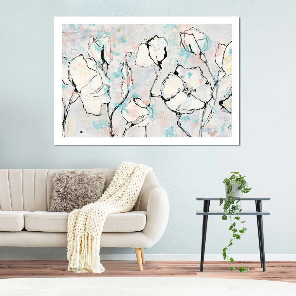 16 Again Blush Turquoise Wall Art
