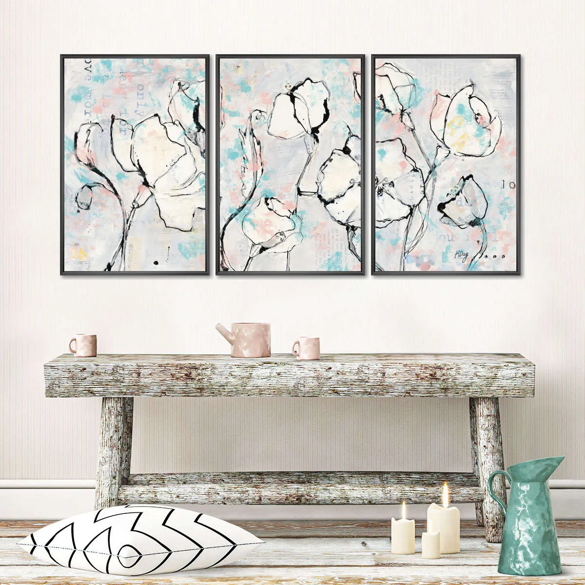 16 Again Blush Turquoise Wall Art