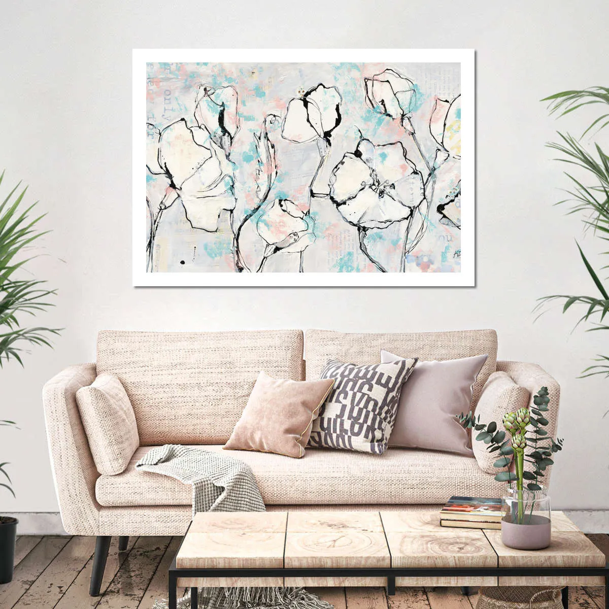 16 Again Blush Turquoise Wall Art