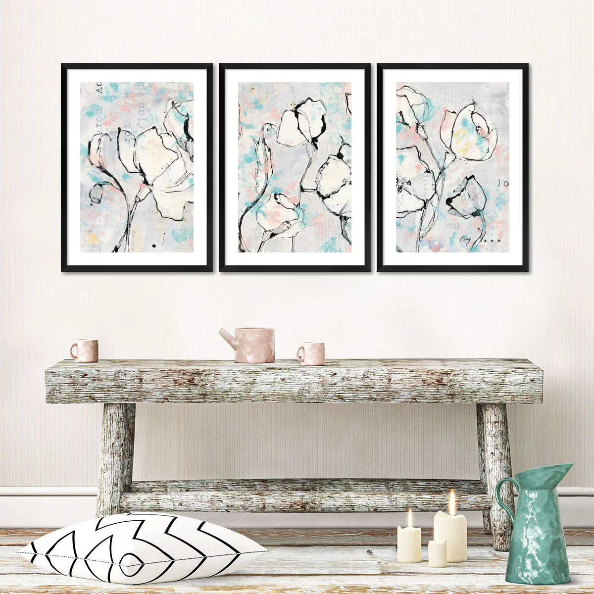 16 Again Blush Turquoise Wall Art