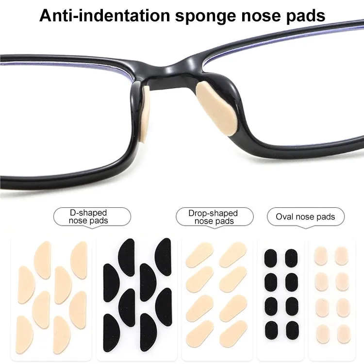 20 PCS Glasses Nose Strip Soft EVA Sponge Nose Mat Comfortable No Pressure Mark Does Not Remove Makeup Anti-Height Eye Frame Nose(Water Drops Skin Color 1.0mm)