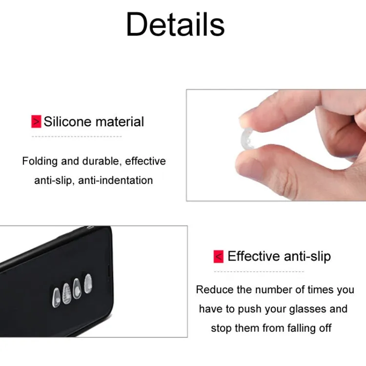 25pairs Eyeglasses Airbag Nosepiece Silicone Soft Nose Pad Universal Accessory, Model: Large