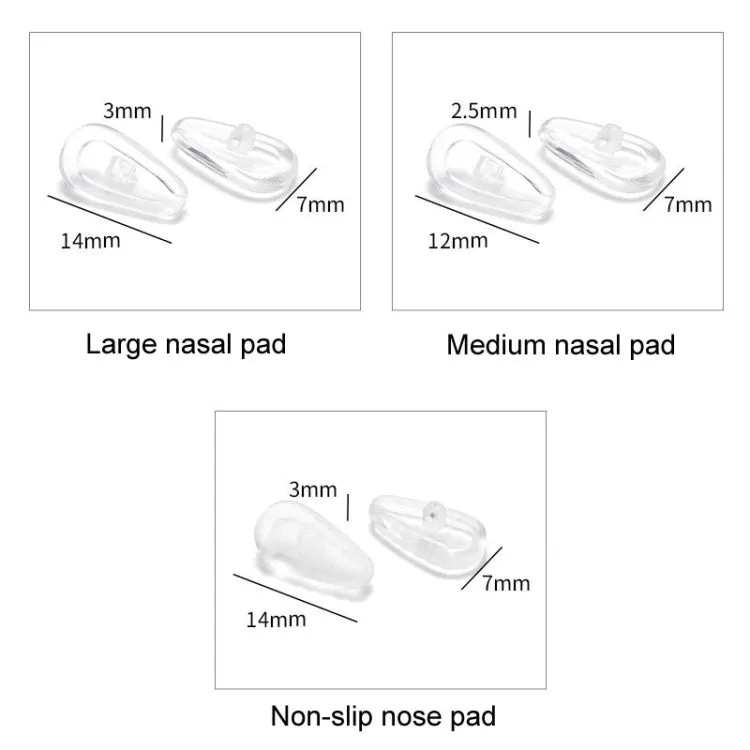 25pairs Eyeglasses Airbag Nosepiece Silicone Soft Nose Pad Universal Accessory, Model: Large