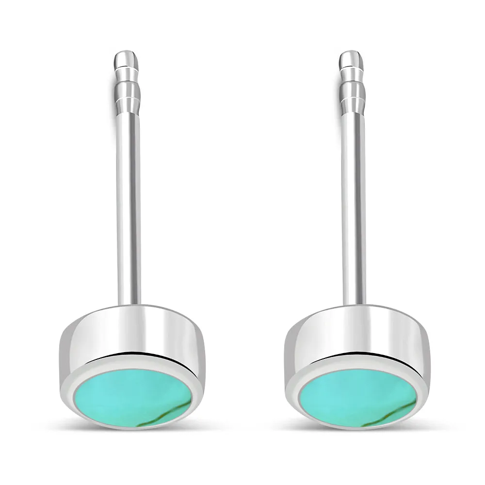 4.10mm | Turquoise Sterling Silver Stud Earrings