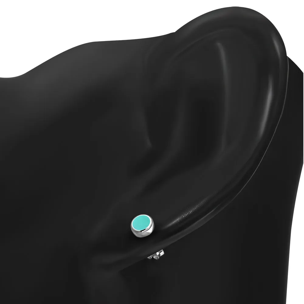 4.10mm | Turquoise Sterling Silver Stud Earrings