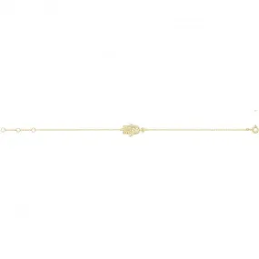 9ct Yellow Gold Filigree Hamsa Chain Bracelet