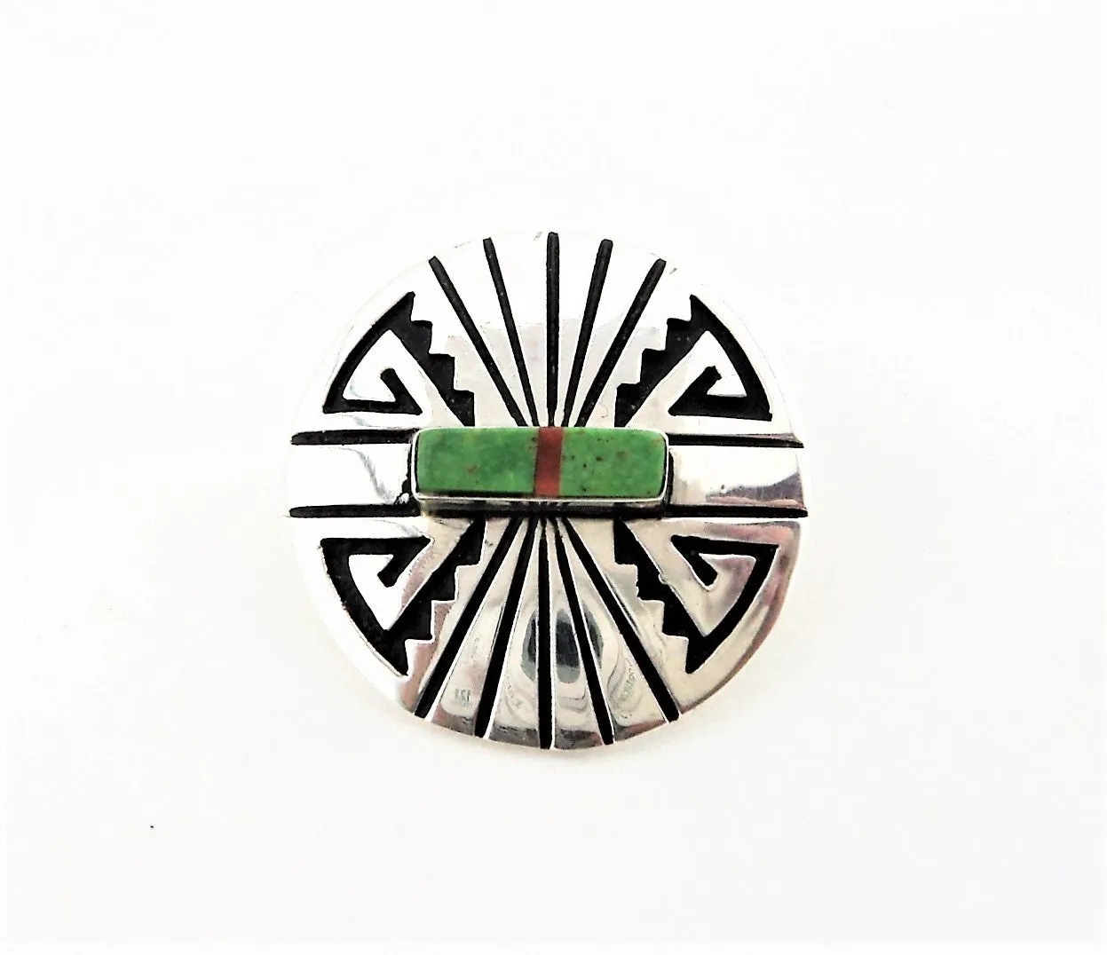 Abraham Begay Navajo Sterling Silver Overlay Earrings