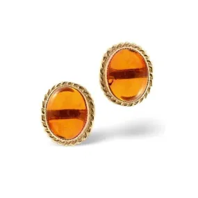 Acotis Diamonds 9K Gold Amber Earrings Z1173