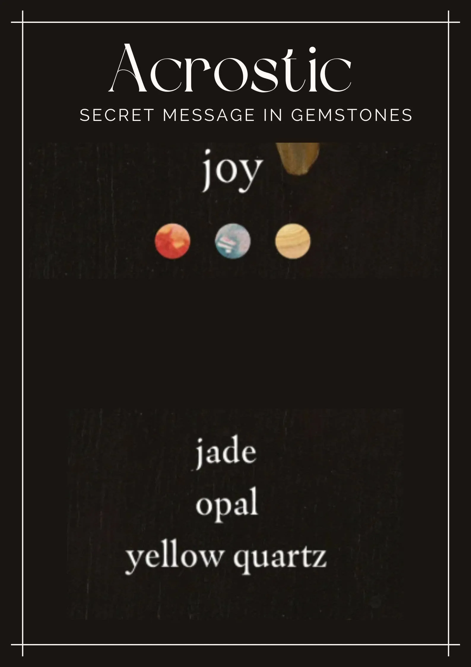Acrostic Secret Message Necklace JOY