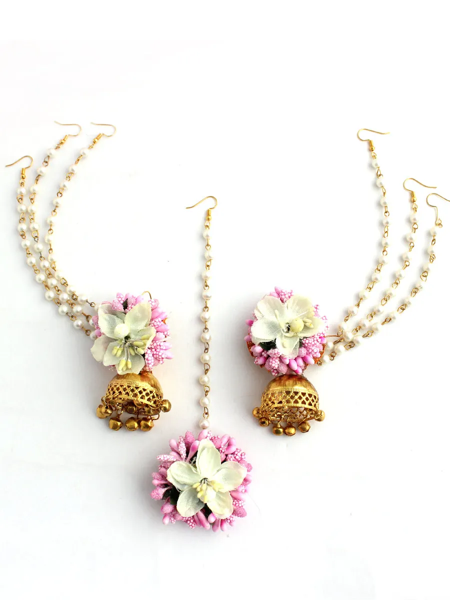 Akansha Floral Earrings & Tikka