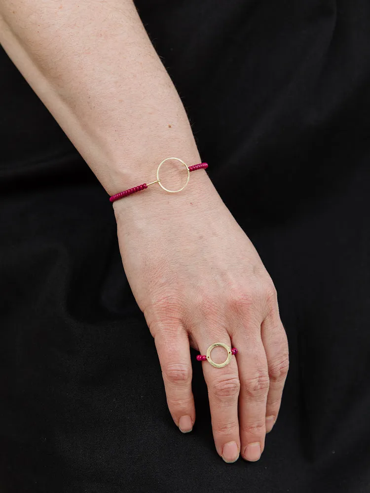 All Around Beaded Bracelet - Mulberry