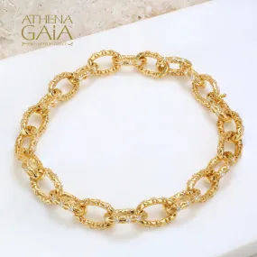 Alysis Oval Link 3 Diamond Filigree Bracelet