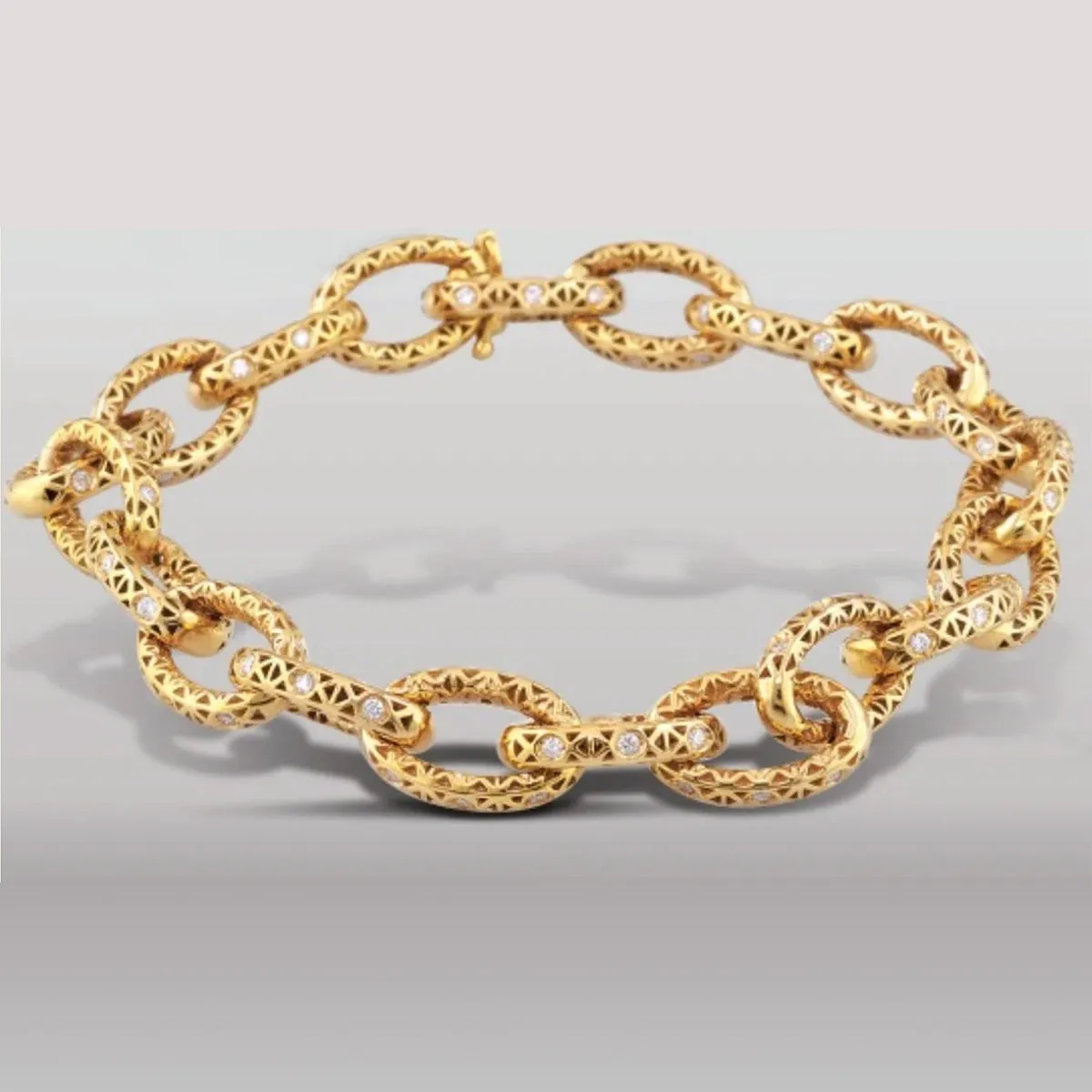 Alysis Oval Link 3 Diamond Filigree Bracelet