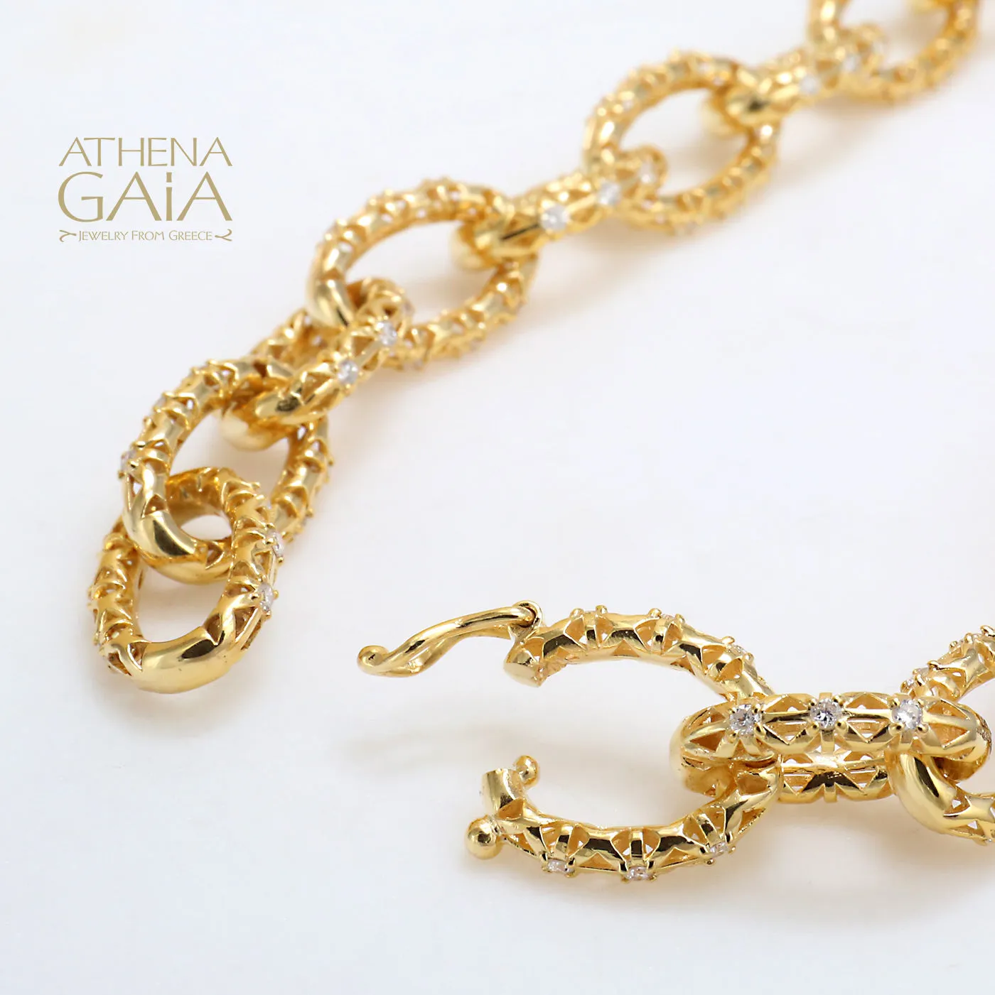 Alysis Oval Link 3 Diamond Filigree Bracelet