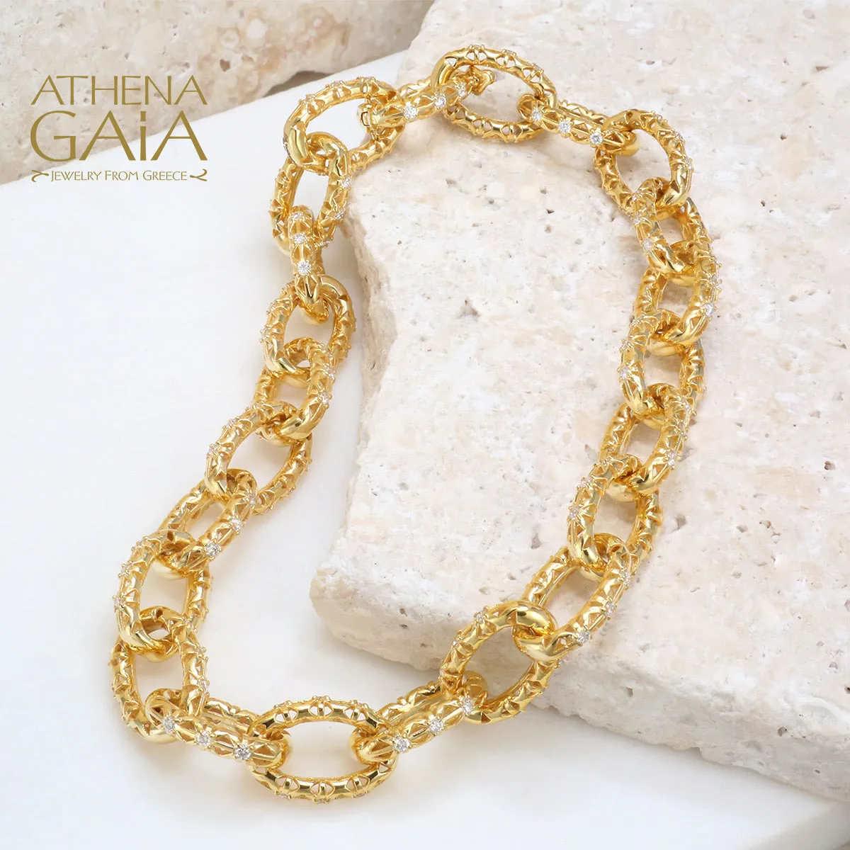 Alysis Oval Link 3 Diamond Filigree Bracelet