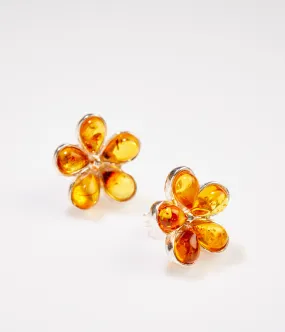 Amber Daisy Stud Earrings