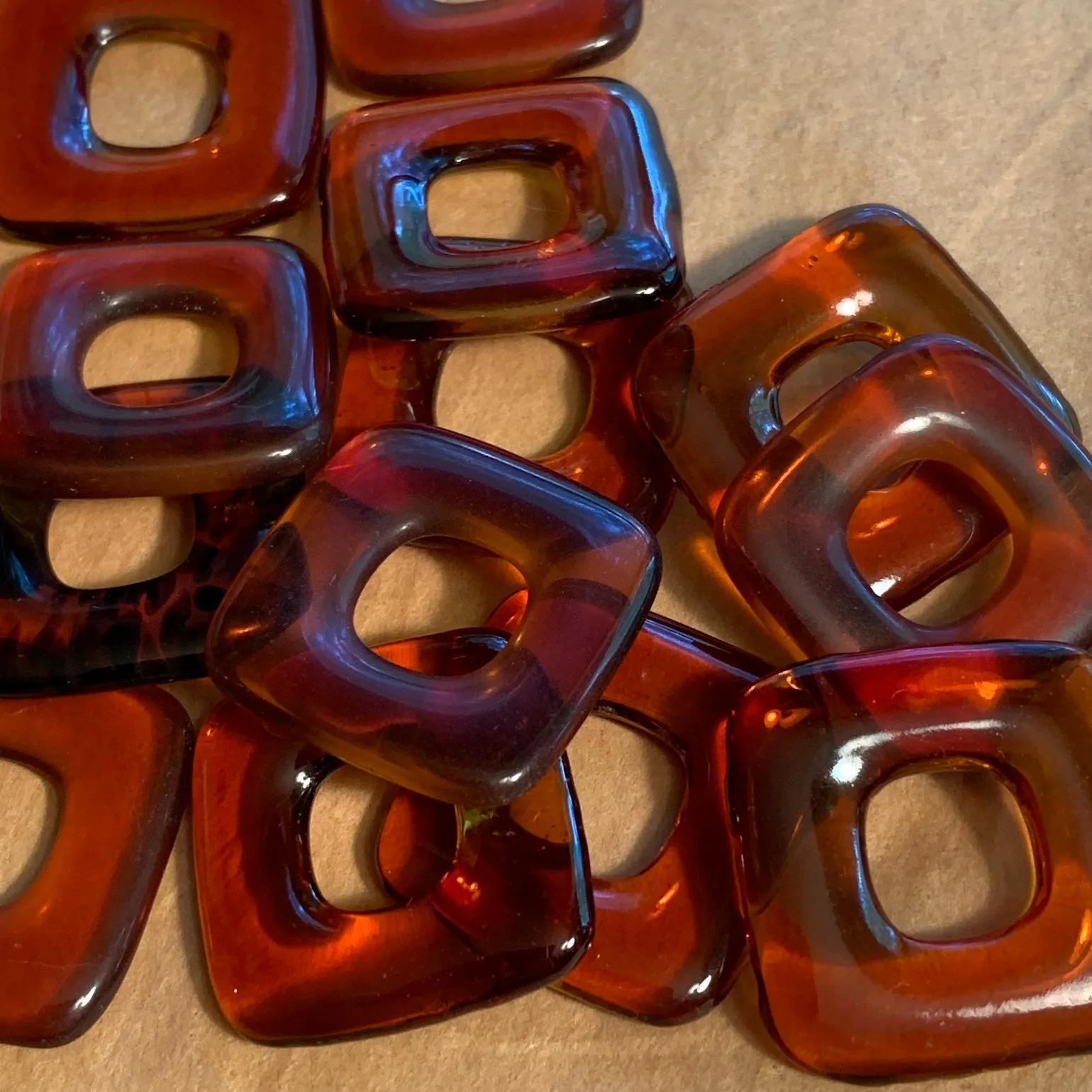Amber Glass Square Donuts