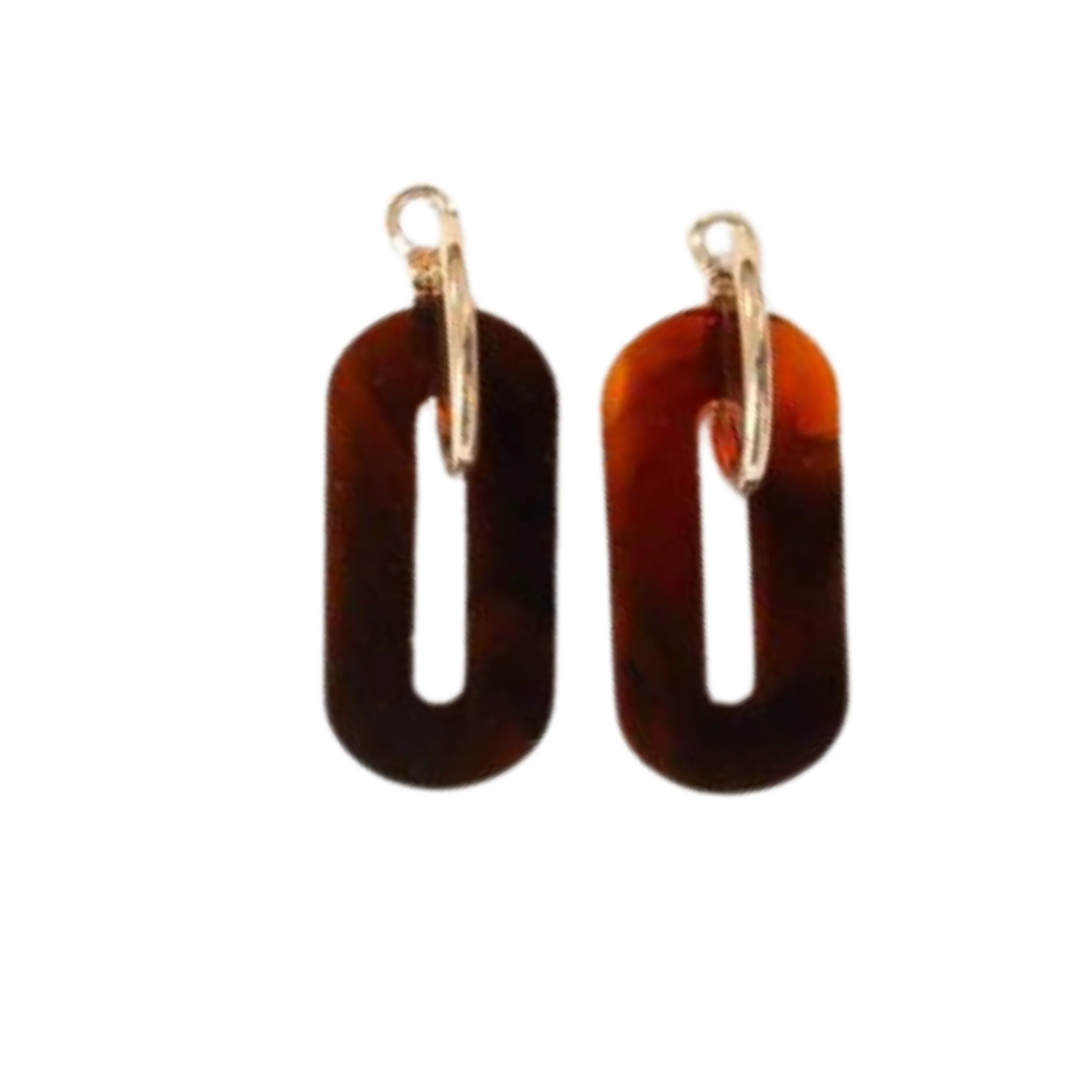 Amber Oval Acrylic Earrings
