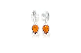 Amber Tulip Stud Earrings