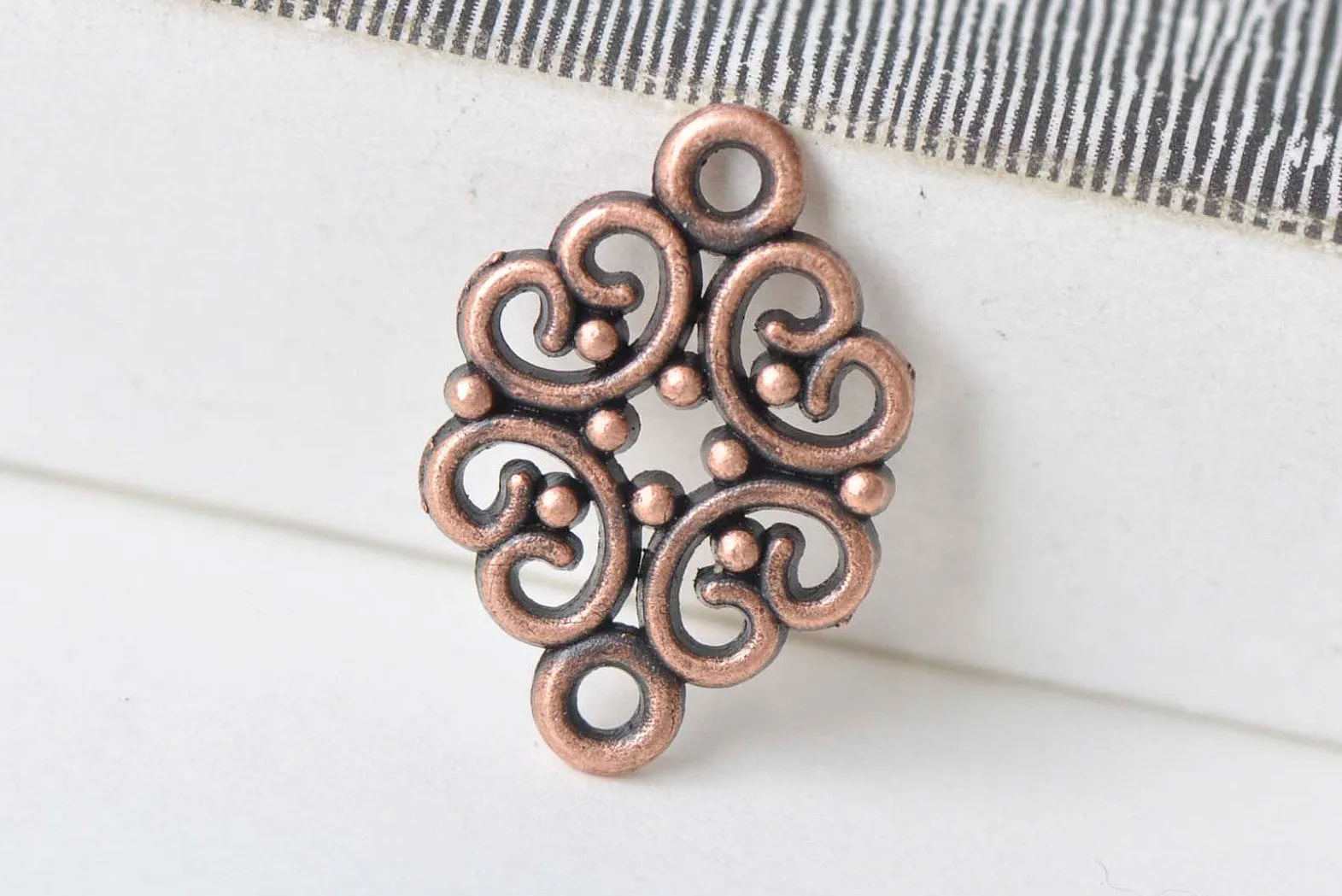 Antique Copper Filigree Connector 13x20mm Set of 30 A7518