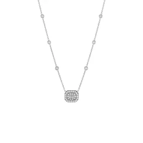 Art Deco Emerald Cut Diamond Necklace