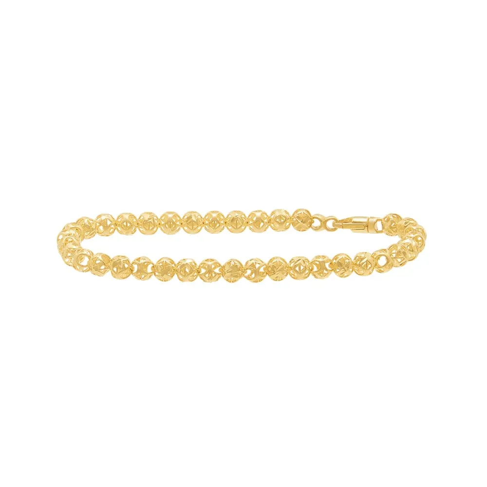 Athena 19cm Beaded Chain Bracelet in 9ct Yellow Gold