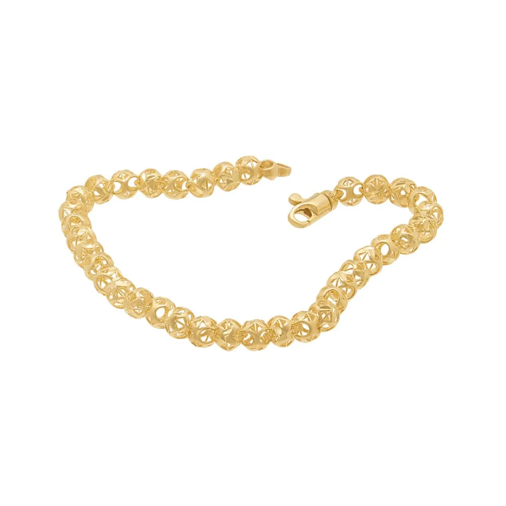 Athena 19cm Beaded Chain Bracelet in 9ct Yellow Gold