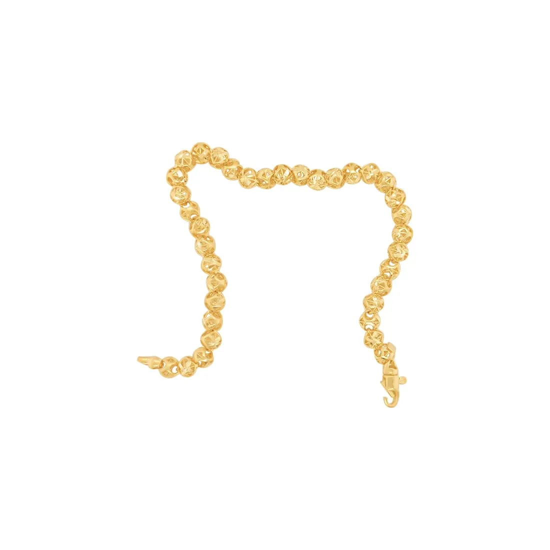 Athena 19cm Beaded Chain Bracelet in 9ct Yellow Gold