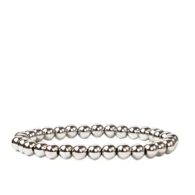 Beaded Brass Ball Bracelet ~ 6mm Silver