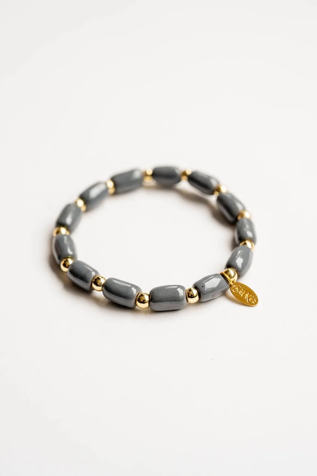 Bel Koz Elongated Clay Bead Bracelet